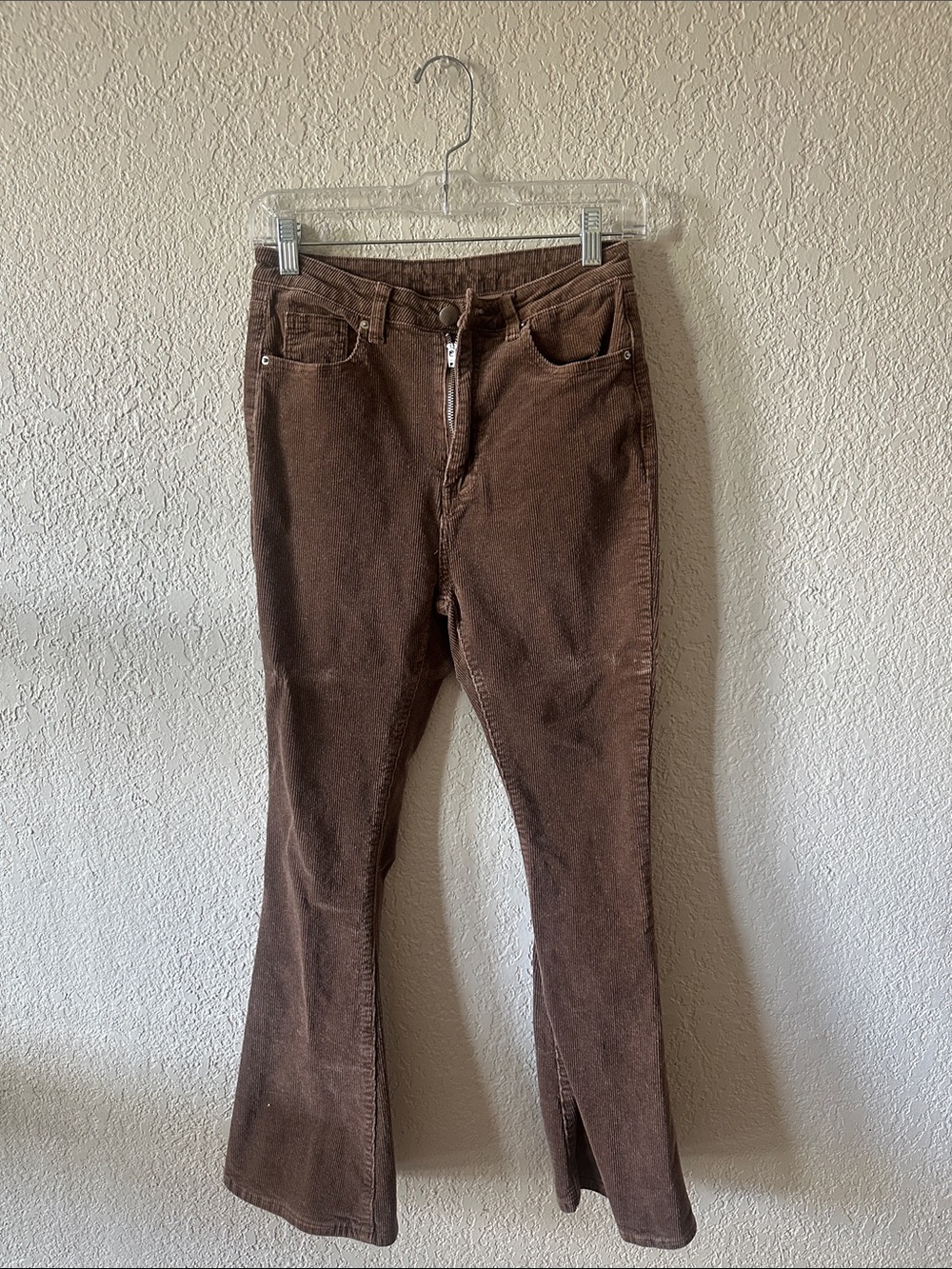 SHEIN Brown Flared Wide Leg Jeans